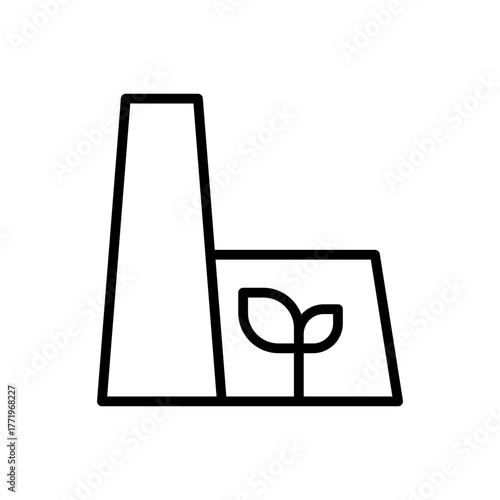 Outline eco industry green factory sustainable line art icon
