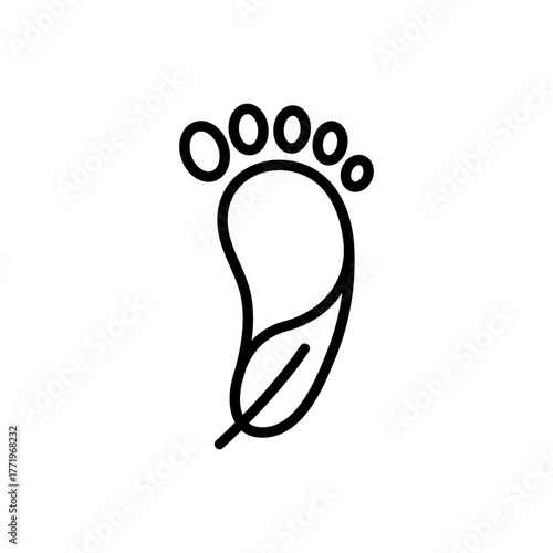 Outline eco leaf footprint carbon neutral line art icon
