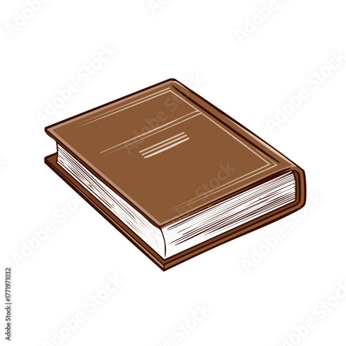 Classic brown hardcover book illustration for education, knowledge, and historical literature