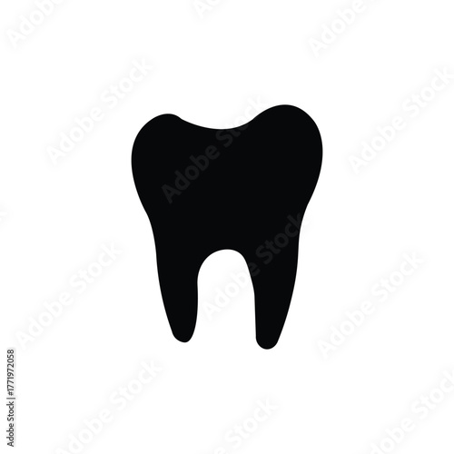 Molar Tooth Black Silhouette Icon, Dentistry and Oral Health Simple Vector Illustration, Dental Clinic or Hygiene Symbol, Isolated Single Human Anatomy Element