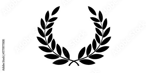 Roman Laurel Wreath Achievement Flat Vector Icon