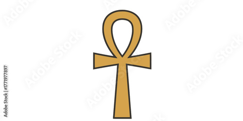 Egyptian Ankh Symbol Clean Modern Flat Vector Icon