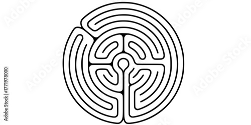 Greek Minoan Labyrinth Maze Pattern Flat Vector
