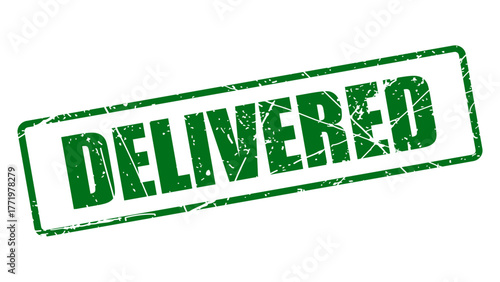 Delivered stamp with grunge texture