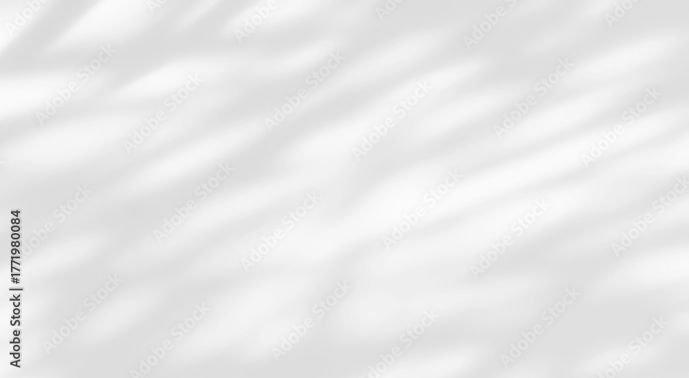 Fototapeta premium Shadow of leaves tree plant overlay on white wall. Sunlight effect shadow on the wall. Minimal blurred backdrop backgrounds. Summer tropical surface background.