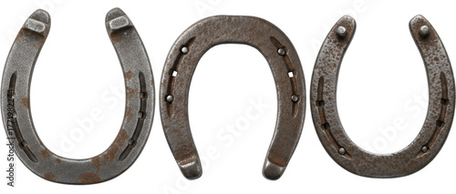 Wallpaper Mural  Three aged rusty metal horseshoes symbolizing luck and new year prosperity on a transparent background PNG file Torontodigital.ca