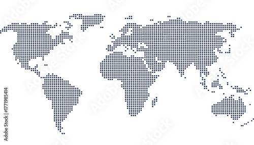 Dotted color world map vector.