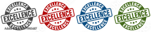 excellence stamp. excellence round stamp set isolated on white background