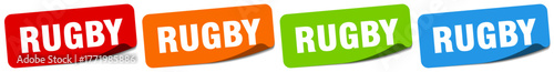 rugby sticker. rugby sticker set on white background