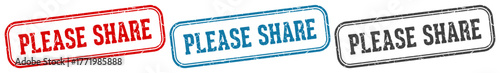 please share stamp. please share rectangular stamp set isolated on white background