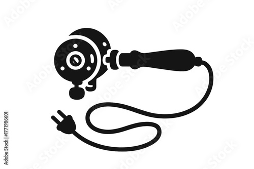 Vintage Medical Device Icons. Solid style icons of Historical Medical Gadget: Vintage Vibrator, Early Electric Device, Medical