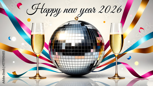 Disco Party Flyer With Disco Ball