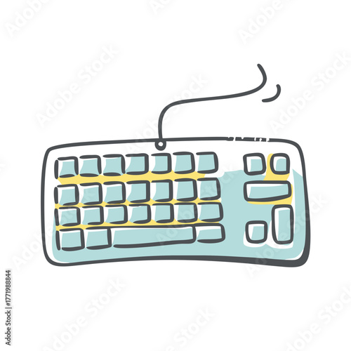 Vector illustration of a stylized computer keyboard icon scalable