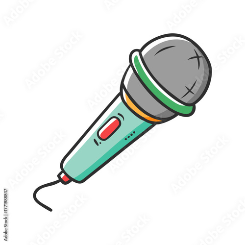 Retro microphone vector illustration for audio and music concepts