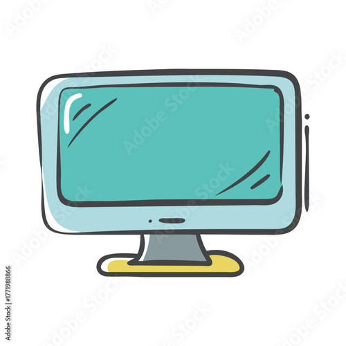 Flat screen computer monitor vector illustration for digital displays
