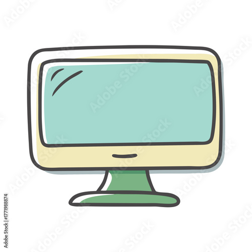 Simple vector illustration of a computer monitor icon