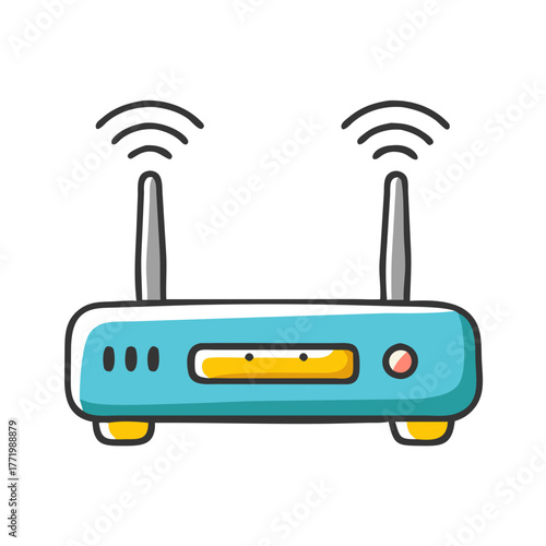 Scalable vector illustration of a modern wireless router icon