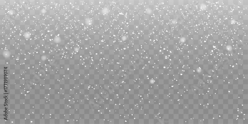 Dense Snowfall and White Dust Overlay on Transparent Background — Realistic Winter Snow Particles for Christmas, New Year, and Festive Seasonal Design