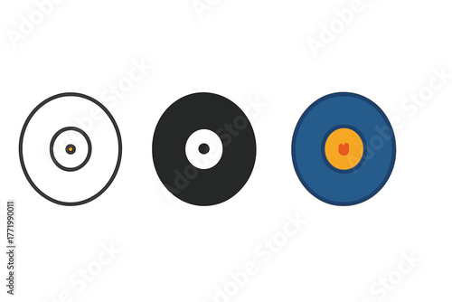 Three different colored circles are shown, with the middle one being black