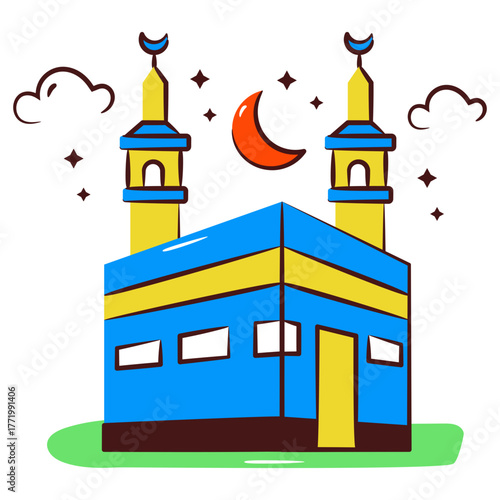 A beautiful design icon of holy Kaaba