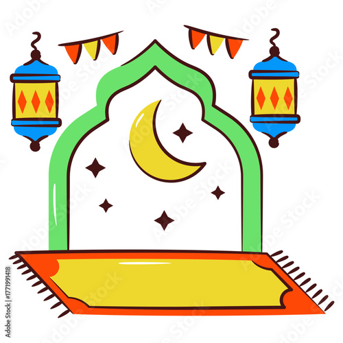 An icon design of prayer mat