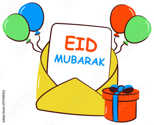 An icon design of Eid Mubarak card