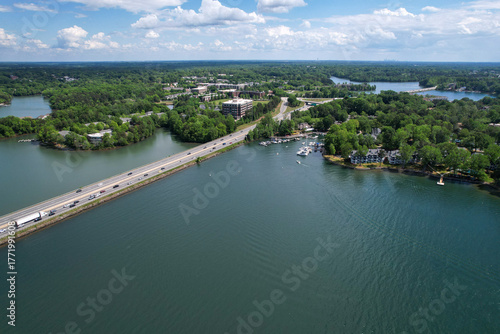 Interstate 77 crosses Lake Norman near Davidon, North Carolina