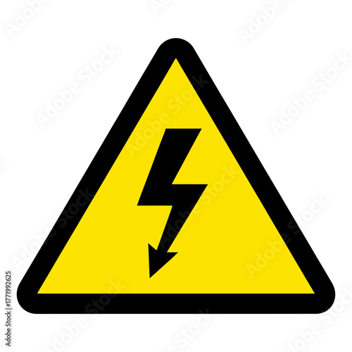 Electric Shock Hazard Warning Symbol Vector Illustration.