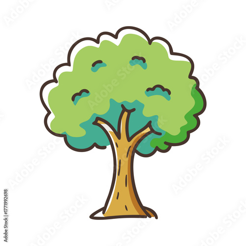Vector illustration of a lush green tree scalable graphic design icon
