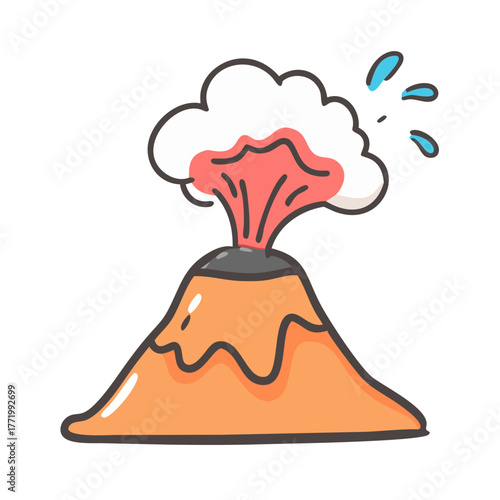 Volcano eruption illustration vector scalable icon