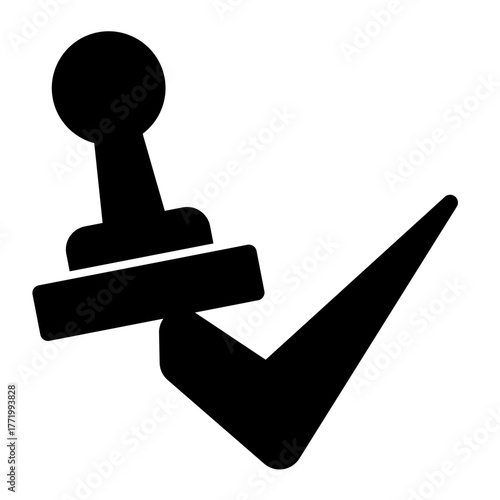 Official Stamp Verification icon from the Notary icon collection (Glyph Style)