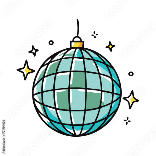 Sparkling disco ball vector illustration for party and celebration