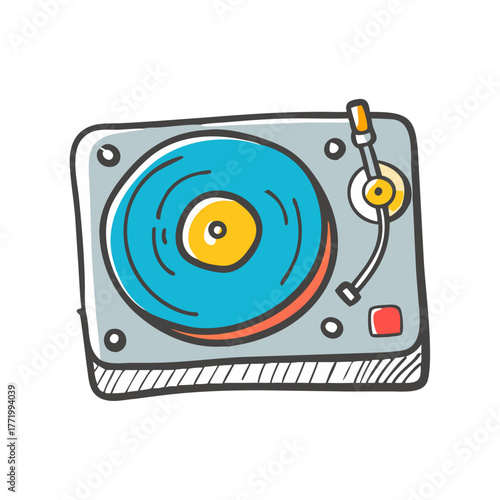 Vintage dj turntable vector illustration music entertainment element