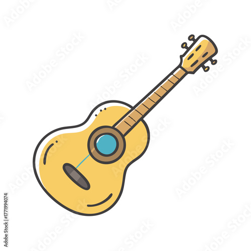 Vector acoustic guitar illustration scalable for music projects