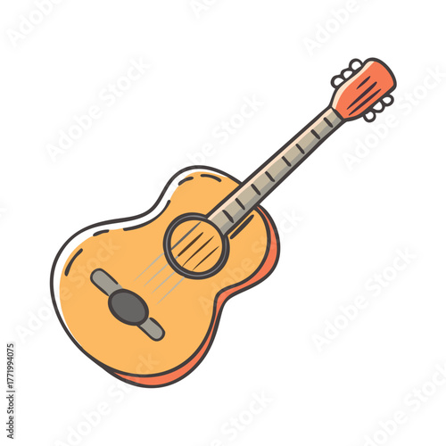Acoustic guitar vector illustration for music lovers scalable svg