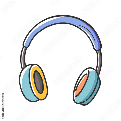 Stylish vector headphones illustration scalable icon for audio and music