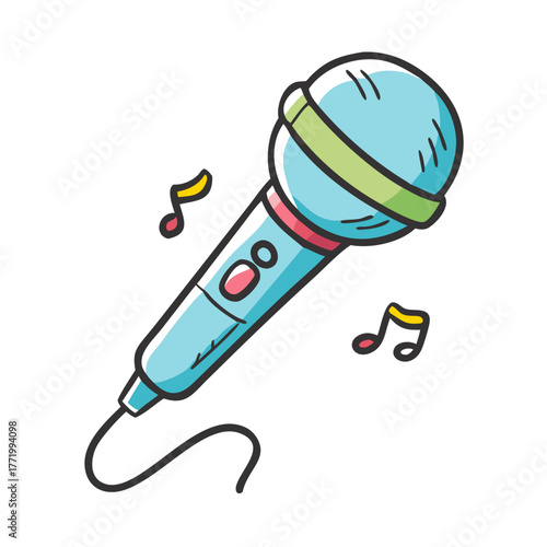 Retro karaoke microphone illustration vector graphic for music lovers