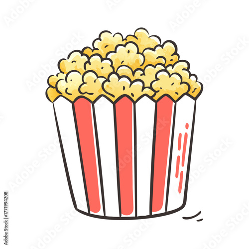 Vector popcorn bucket illustration scalable icon for snacks