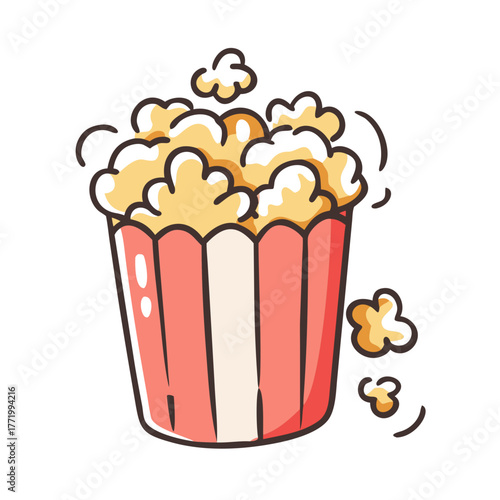 Vector popcorn illustration scalable eps icon for snacks