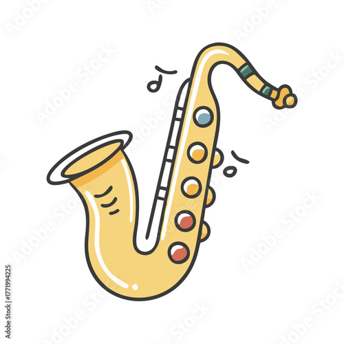 Vector saxophone illustration musical instrument icon scalable graphic