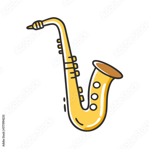 Vector saxophone illustration for music and jazz themes