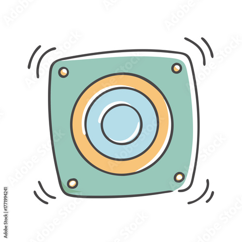 Vector speaker icon illustration with sound waves
