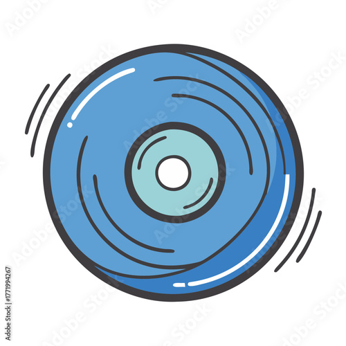 Stylized blue vinyl record illustration scalable vector graphic