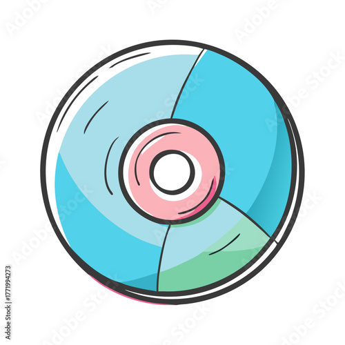 Vector illustration of a colorful compact disc cd media storage