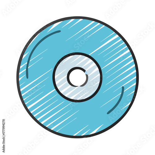 Vector illustration of a blue cd or dvd disc art icon