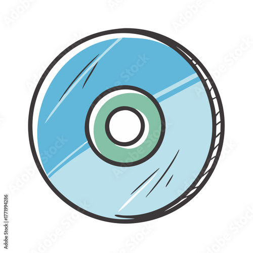 Scalable vector graphic of a shiny digital compact disc