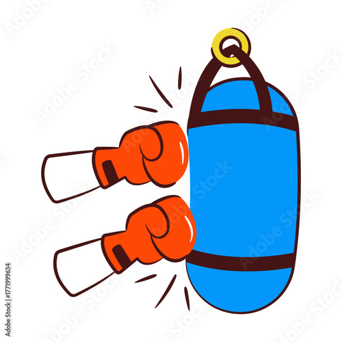 A modern design icon of boxing