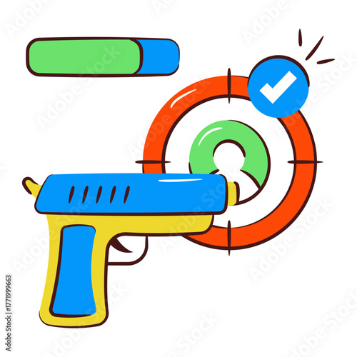 Board showing concept of shooting game