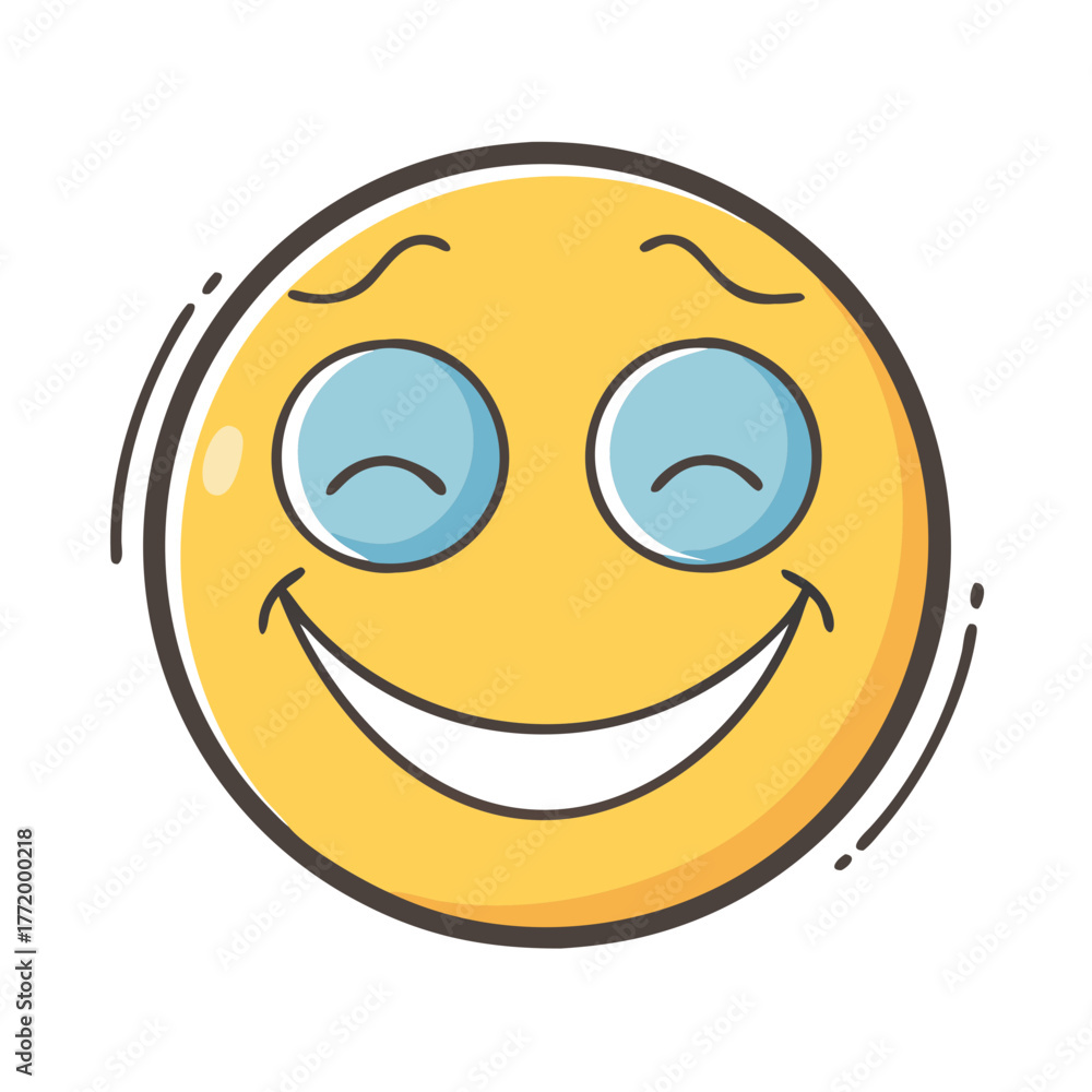 Fototapeta premium Smiling emoji vector illustration scalable graphic icon