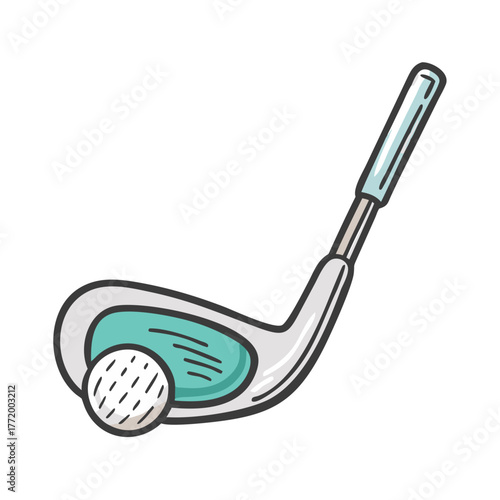 Vector golf club and ball illustration scalable graphic design